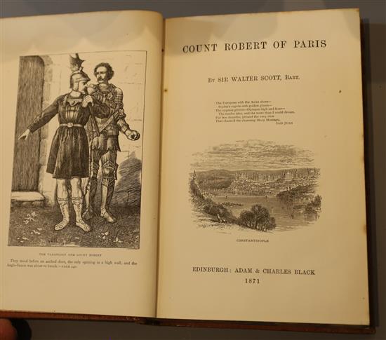 Scott, Walter Sir - Works, Waverley Novels, Centenary edition, 25 vols, 8vo, contemporary calf gilt, with engraved frontises, most vo